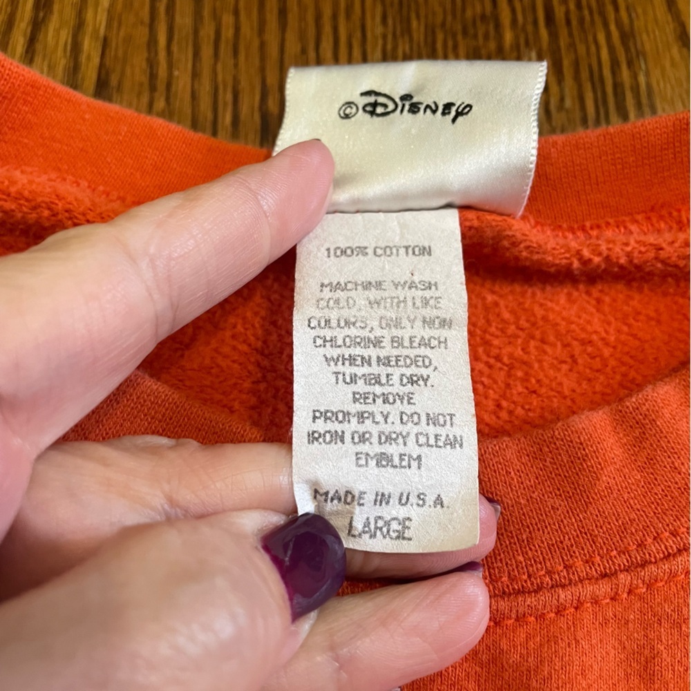 Disney World **2** Sweatshirts Orange Gray Mickey Mouse WDW Size Large - Picture 5 of 15